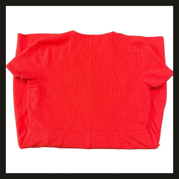 J.Crew Red Faux Wrap Slip On Dress Women’s Medium SP20 AK924 Midi Viscose EUC - Picture 7 of 12